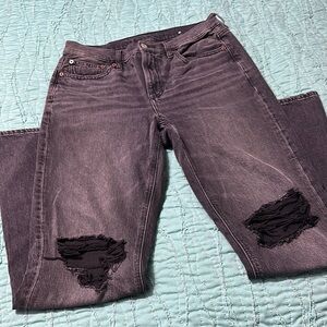 American Eagle EUC 8R Black Distressed Women's Jeans